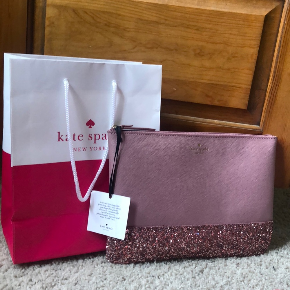 NWT Kate Spade Glitter clutch